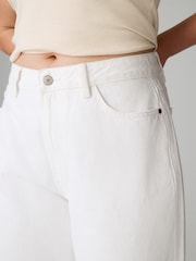 White 100% Cotton Hourglass Wide Leg Jeans - Image 4 of 7