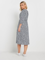 M&Co Blue Dark Petite Midi Dress - Image 3 of 5