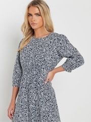M&Co Blue Dark Petite Midi Dress - Image 4 of 5