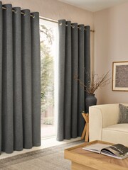 Charcoal Grey Textured Felt Pencil Pleat Curtains - Image 1 of 5
