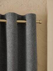 Charcoal Grey Textured Felt Pencil Pleat Curtains - Image 2 of 5