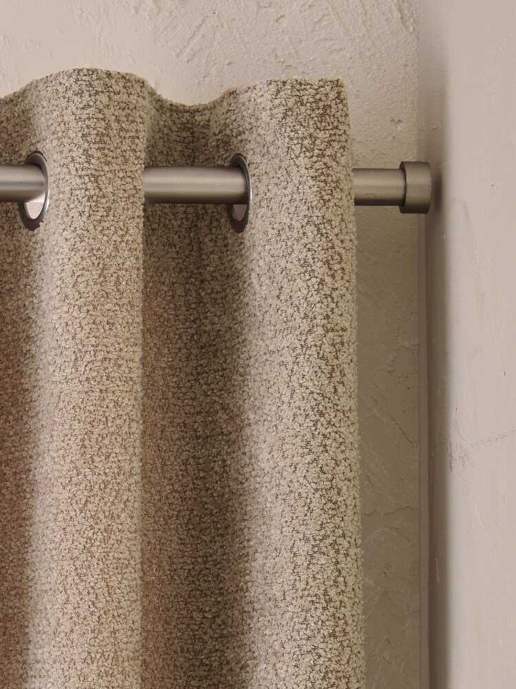 Natural Cosy Borg Lined Eyelet Curtains - Image 1 of 5