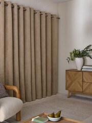 Natural Cosy Borg Lined Eyelet Curtains - Image 3 of 5