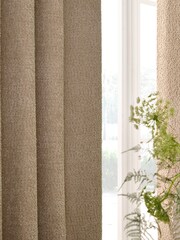 Natural Cosy Borg Lined Eyelet Curtains - Image 4 of 5