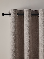 Grey Cosy Borg Lined Eyelet Curtains - Image 3 of 5