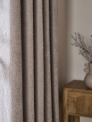 Grey Cosy Borg Lined Eyelet Curtains - Image 4 of 5