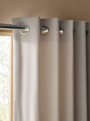 Natural Fine Chenille Blackout/Thermal Eyelet Curtains - Image 4 of 6