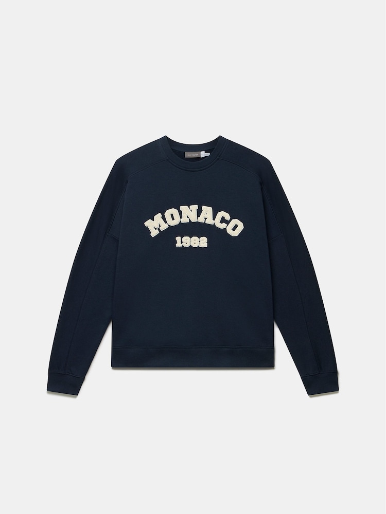 Mint Velvet Blue Monaco Graphic Sweatshirt - Image 7 of 8