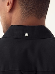 Black Regular Fit Short Sleeve Oxford Shirt - Image 6 of 10
