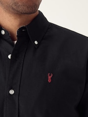 Black Regular Fit Short Sleeve Oxford Shirt - Image 7 of 10