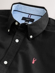 Black Regular Fit Short Sleeve Oxford Shirt - Image 9 of 10