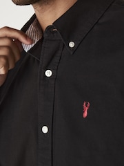 Black Slim Fit Short Sleeve Oxford Shirt - Image 5 of 9