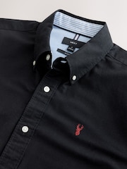 Black Slim Fit Short Sleeve Oxford Shirt - Image 8 of 9
