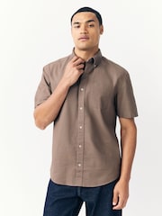 Stone Natural Short Sleeve Oxford Shirt - Image 1 of 7
