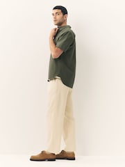 Dark Green Short Sleeve Oxford Shirt - Image 3 of 9