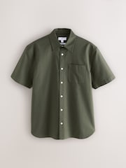 Dark Green Short Sleeve Oxford Shirt - Image 7 of 9