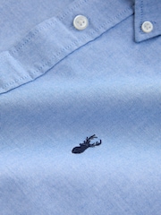 Light Blue Regular Fit Short Sleeve Oxford Shirt - Image 7 of 8