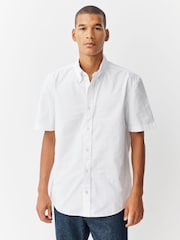 White Regular Fit Short Sleeve Oxford Shirt - Image 1 of 5