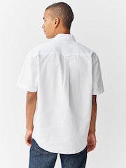 White Regular Fit Short Sleeve Oxford Shirt - Image 3 of 5