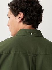 Dark Green Regular Fit Short Sleeve Oxford Shirt - Image 5 of 8