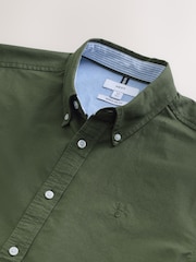 Dark Green Regular Fit Short Sleeve Oxford Shirt - Image 8 of 8
