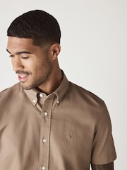 Stone Slim Fit Short Sleeve Oxford Shirt - Image 5 of 9