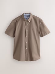 Stone Slim Fit Short Sleeve Oxford Shirt - Image 7 of 9