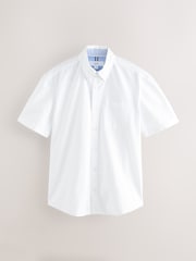 White Short Sleeve Oxford Shirt - Image 1 of 3