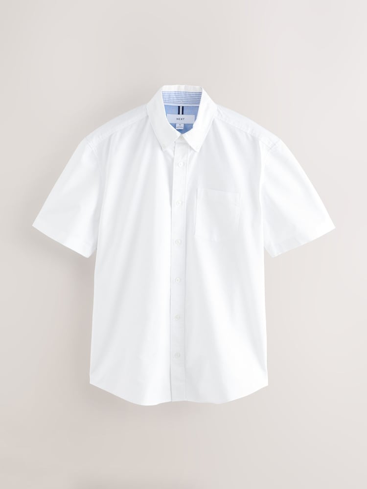 White Short Sleeve Oxford Shirt - Image 1 of 3