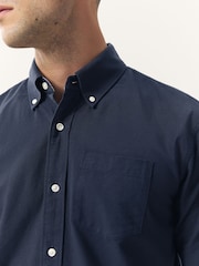 Navy Blue Short Sleeve Oxford Shirt - Image 3 of 8