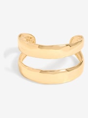 Mood Gold Tone Molten Open Cuff Bracelet - Image 1 of 4