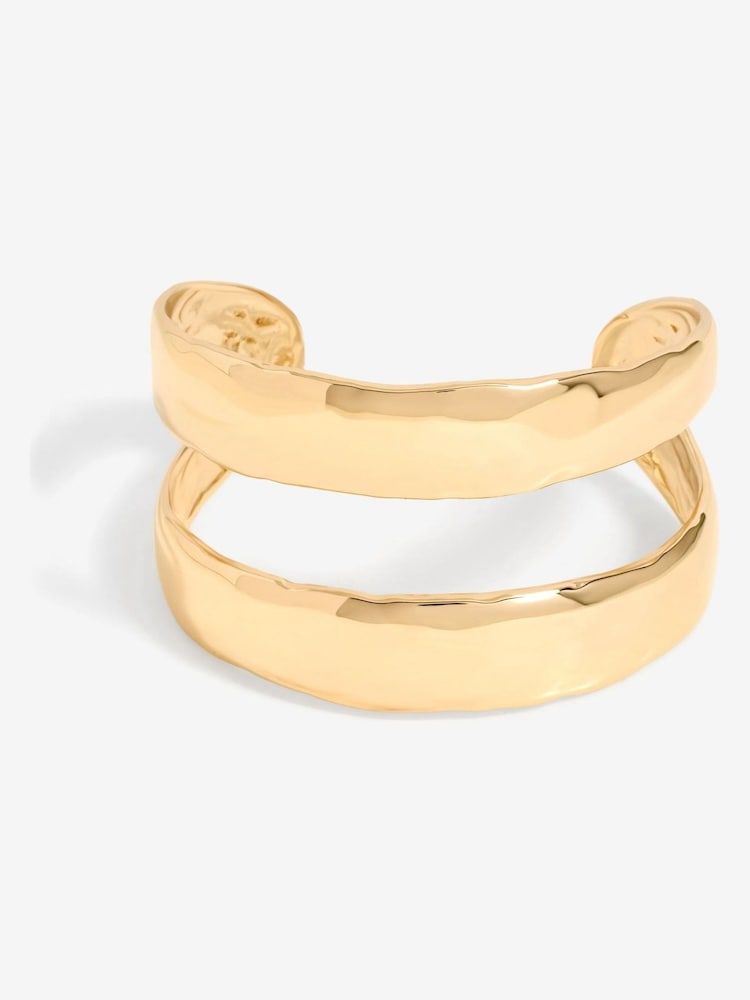 Mood Gold Tone Molten Open Cuff Bracelet - Image 1 of 4