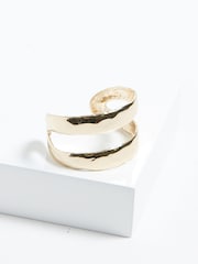 Mood Gold Tone Molten Open Cuff Bracelet - Image 2 of 4