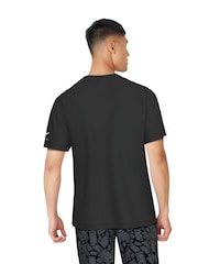 Nike Black DriFIT Short Sleeve UPF 40 Graphic Print Rash Vest - Image 2 of 4