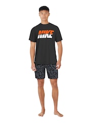 Nike Black DriFIT Short Sleeve UPF 40 Graphic Print Rash Vest - Image 3 of 4