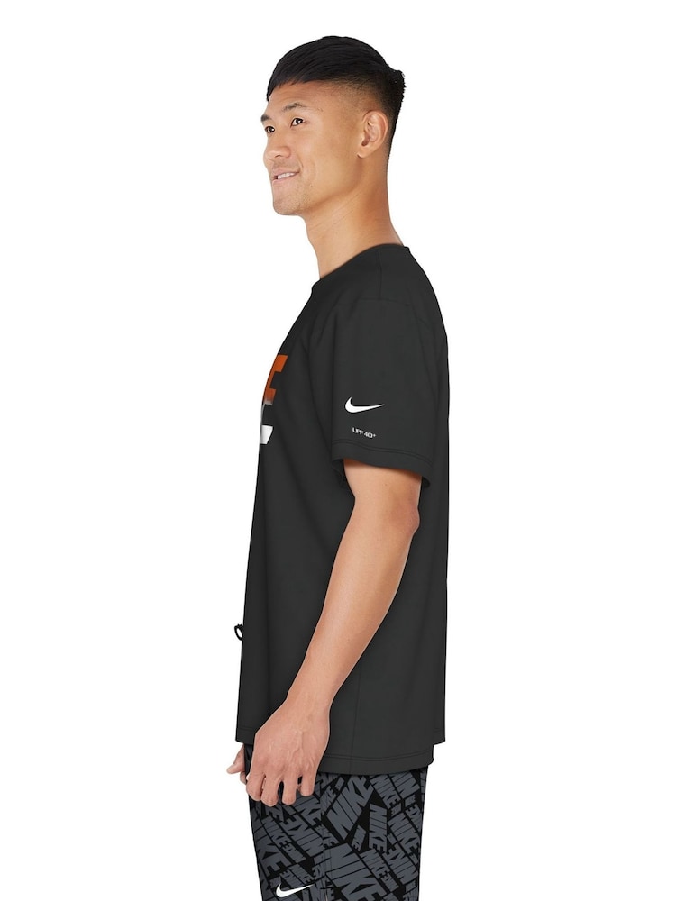 Nike Black DriFIT Short Sleeve UPF 40 Graphic Print Rash Vest - Image 4 of 4 Nike Black DriFIT Short Sleeve UPF 40 Graphic Print Rash Vest - Image 4 of 4