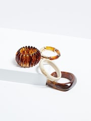 Mood Gold Tone Tort Mixed Resin Stacker Bangle Bracelets 2 Pack - Image 2 of 4