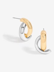 Mood Silver Tone Polished Twist Hoop Earrings - Image 1 of 3