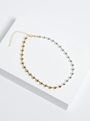 Mood Metallic Two Tone Ball Chain Allway Necklace - Image 2 of 4