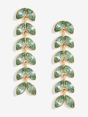 Mood Gold Tone Leaf Linear Drop Earrings - Image 1 of 3