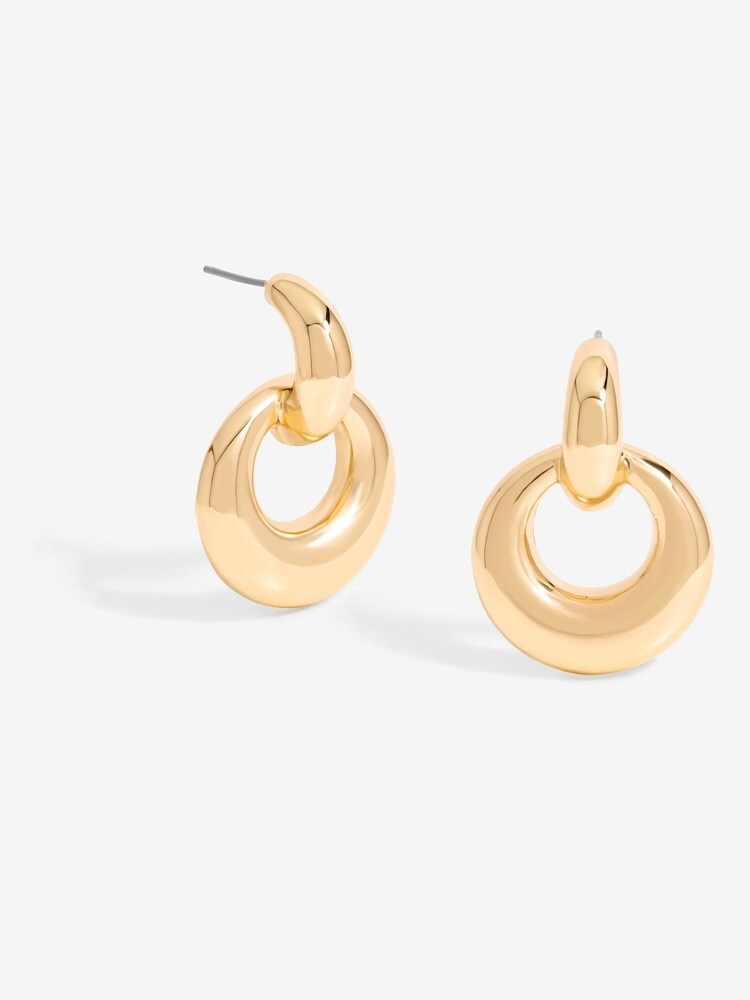 Mood Gold Tone Large Oval Doorknocker Drop Earrings - Image 1 of 3 Mood Gold Tone Large Oval Doorknocker Drop Earrings - Image 1 of 3