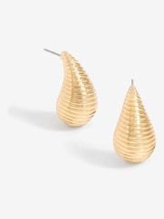 Mood Gold Tone Ridged Dome Hoop Earrings - Image 1 of 4