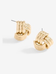 Mood Gold Tone Ridged Triple Knot Stud Earrings - Image 1 of 4