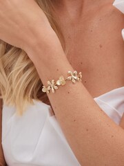 Mood Gold Tone Mixed Flower Toggle Bracelet - Image 2 of 2