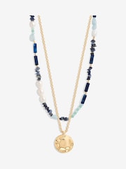 Mood Gold Tone Bead And Molten Disc Layered Necklaces 2 Pack - Image 1 of 4