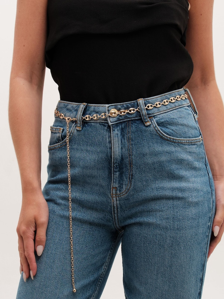 Mood Tone Polished Button Link Chain Belt - Bild 2 von 2 Mood Tone Polished Button Link Chain Belt - Bild 2 von 2