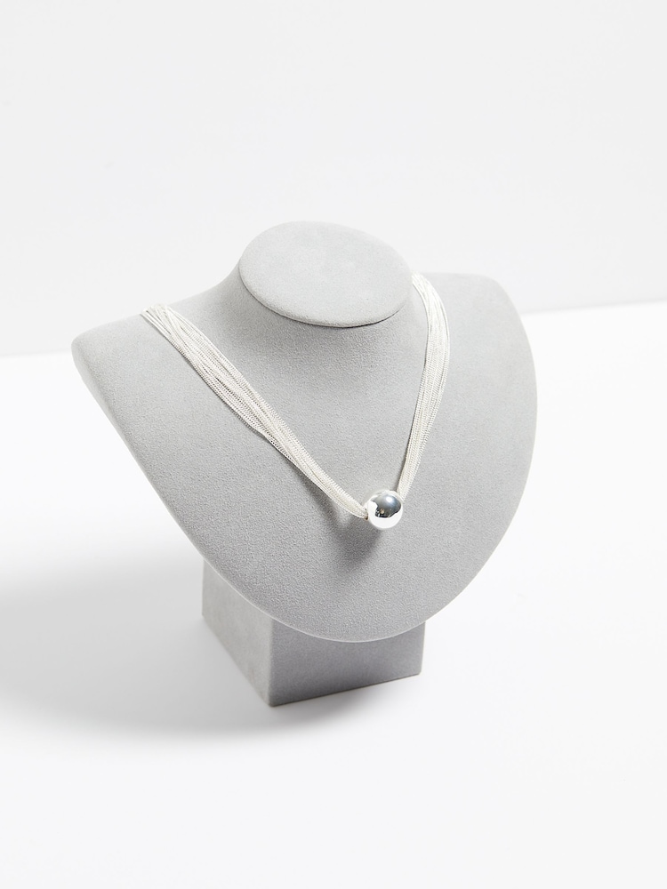 Mood Silver Tone Chain Orb Allway Necklace - Image 2 of 4