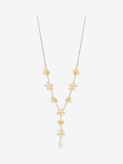 Mood Gold Tone Mixed Flower Linear Y-Drop Necklace - Image 1 of 5