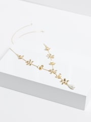 Mood Gold Tone Mixed Flower Linear Y-Drop Necklace - Image 5 of 5