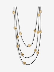 Mood Gold Tone Nugget Multirow Cord Necklace - Image 1 of 3